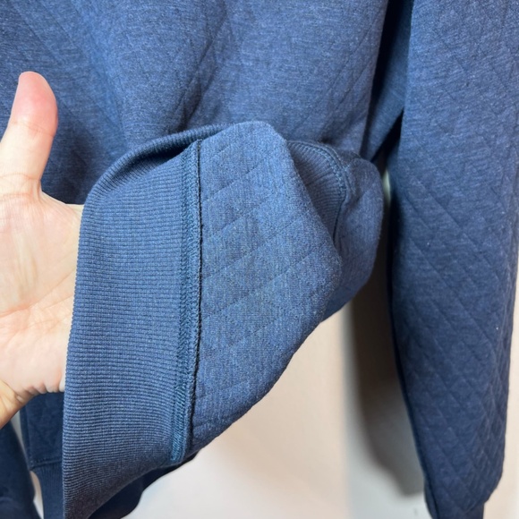 Marine Layer Womens Corbet Puff Sleeve Sweatshirt Blue Quilted Embroidery Medium - Picture 11 of 16